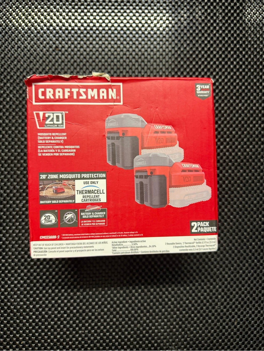 Craftsman V20 20V Mosquito Repellent Devices 2-Pack CMCE560B-2 NIB Hard to Find!